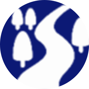 Logo in blue and white color